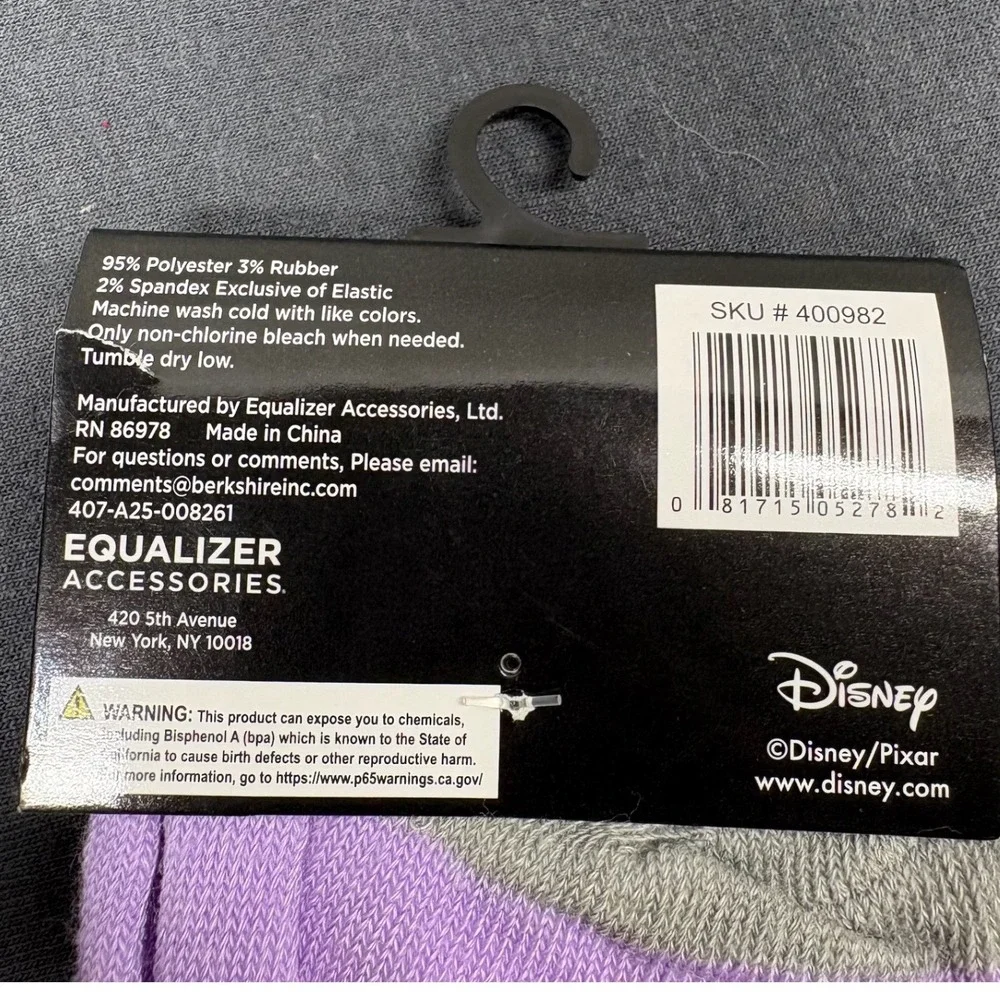 Pixar Men Crew Socks Monsters Inc Mike Wazowski Purple Size 9-13 Weird Aesthetic